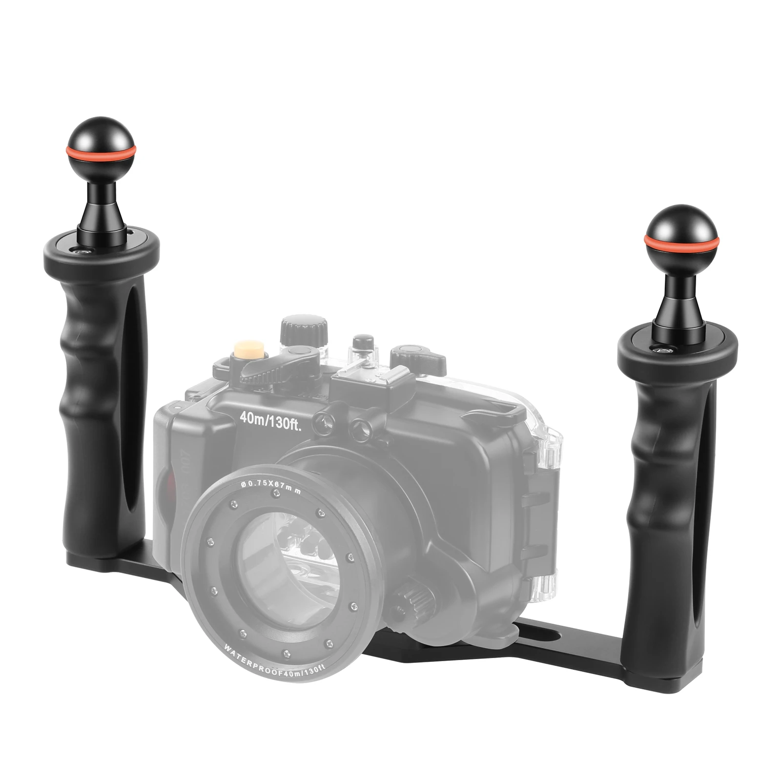 PULUZ Dual Handles Aluminium Alloy Tray Stabilizer for Underwater Camera Housings Dive Tray Trigger
