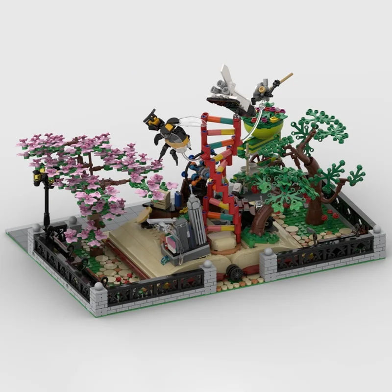 997 قطعة MOC وحدات الجذعية بارك عرض مجموعة وحدات نموذج اللبنات هدية الكريسماس لتقوم بها بنفسك لعبة فكرة الإبداعية الطوب عيد ميلاد