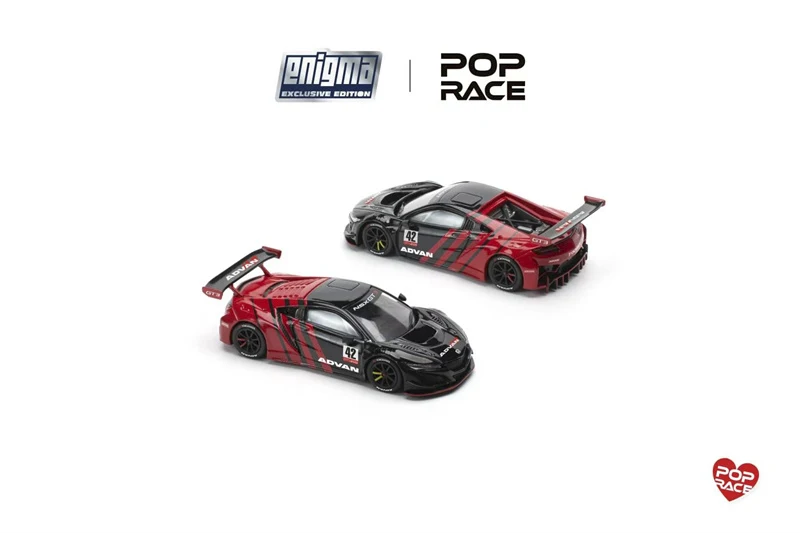 Enigma x POP RACE 1:64 R33 400R Skyline Champion Blue / NSX GT3 Evo22 Advan Die-Cast Car Model Miniature Gifts