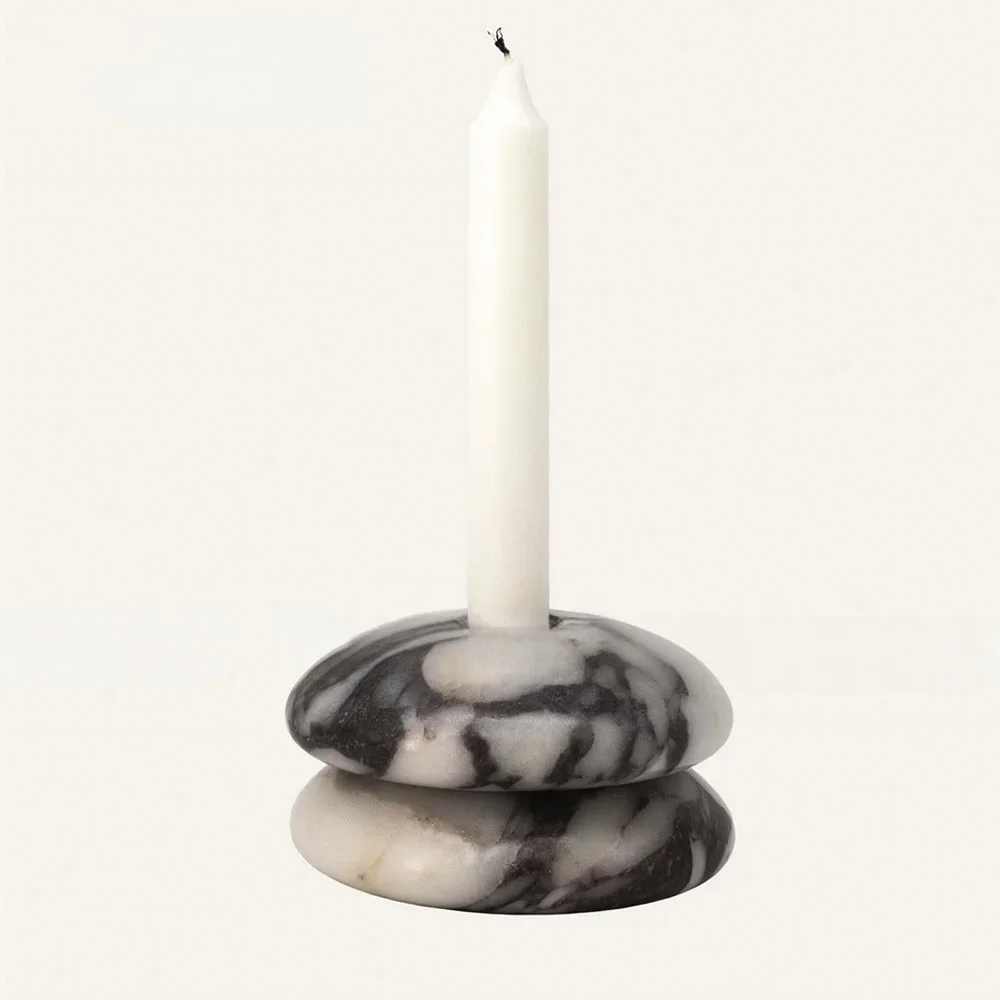 100% Natural Stone Turkey Calacatta Viola Round Container for Candles Empty Candle Holder Christmas Home Table Decor Decoration