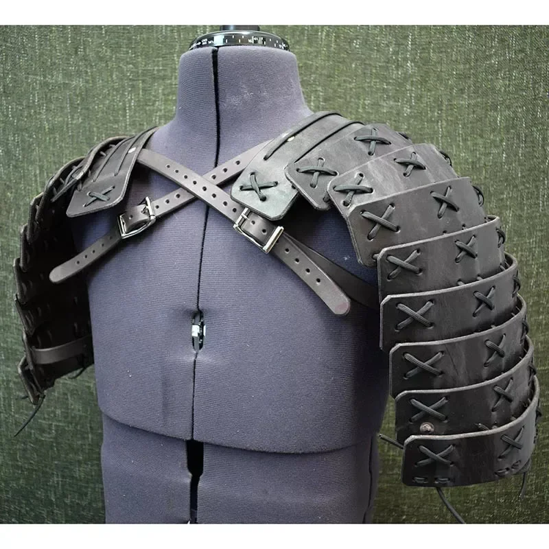 Samurai medieval Cosplay Traje, Armadura de Ombro de Couro, Viking Cavaleiro Pirata, Pauldrons Spalder, Halloween Party Props para LARP