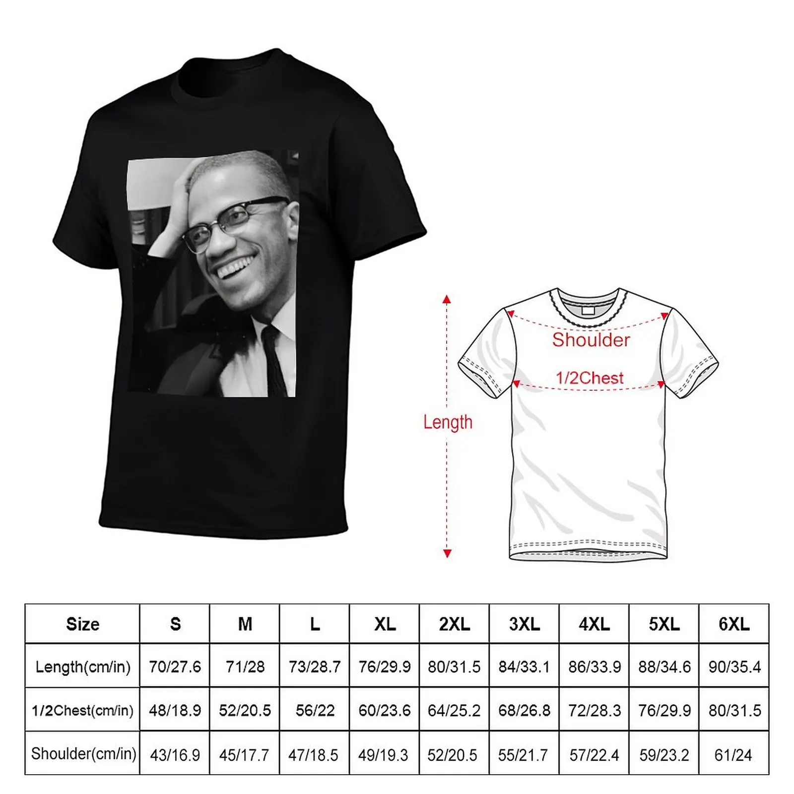 Malcolm X T-Shirt Plus Size Street Style Tee