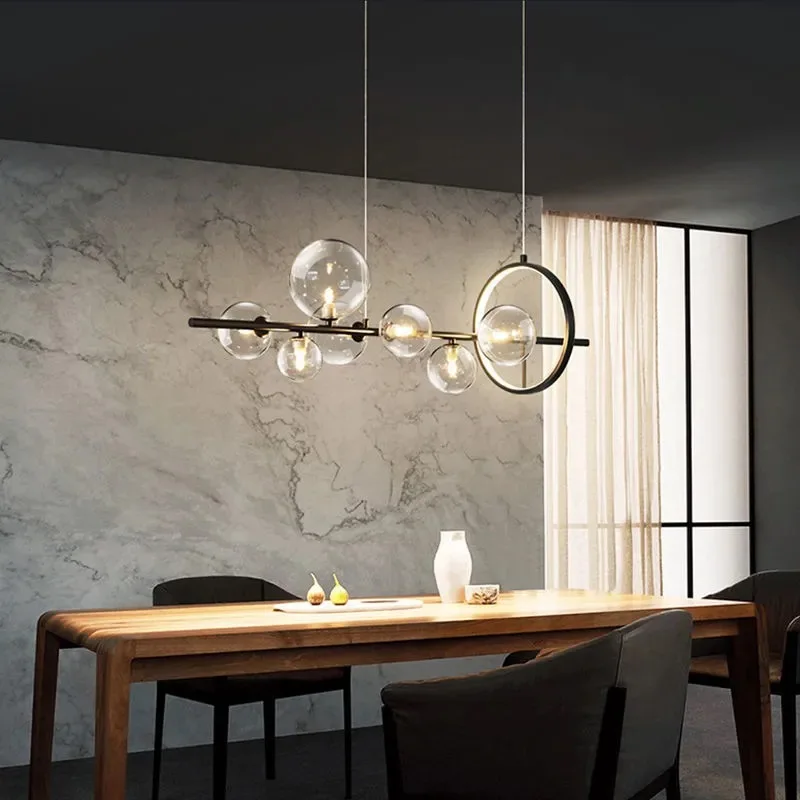 Modern American industrial style pendant lamp restaurant light creative bar table glass bubble Hanging chandelier Lustre G9 Bulb