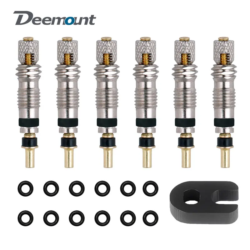 Deemount-Brass Presta Valve Core, CNC-Machined Válvula Francesa, Peças de Serviço Tubos FV, Ferramenta Opcional, MTB Road Bike, 2pcs, 6 pcs, 12pcs