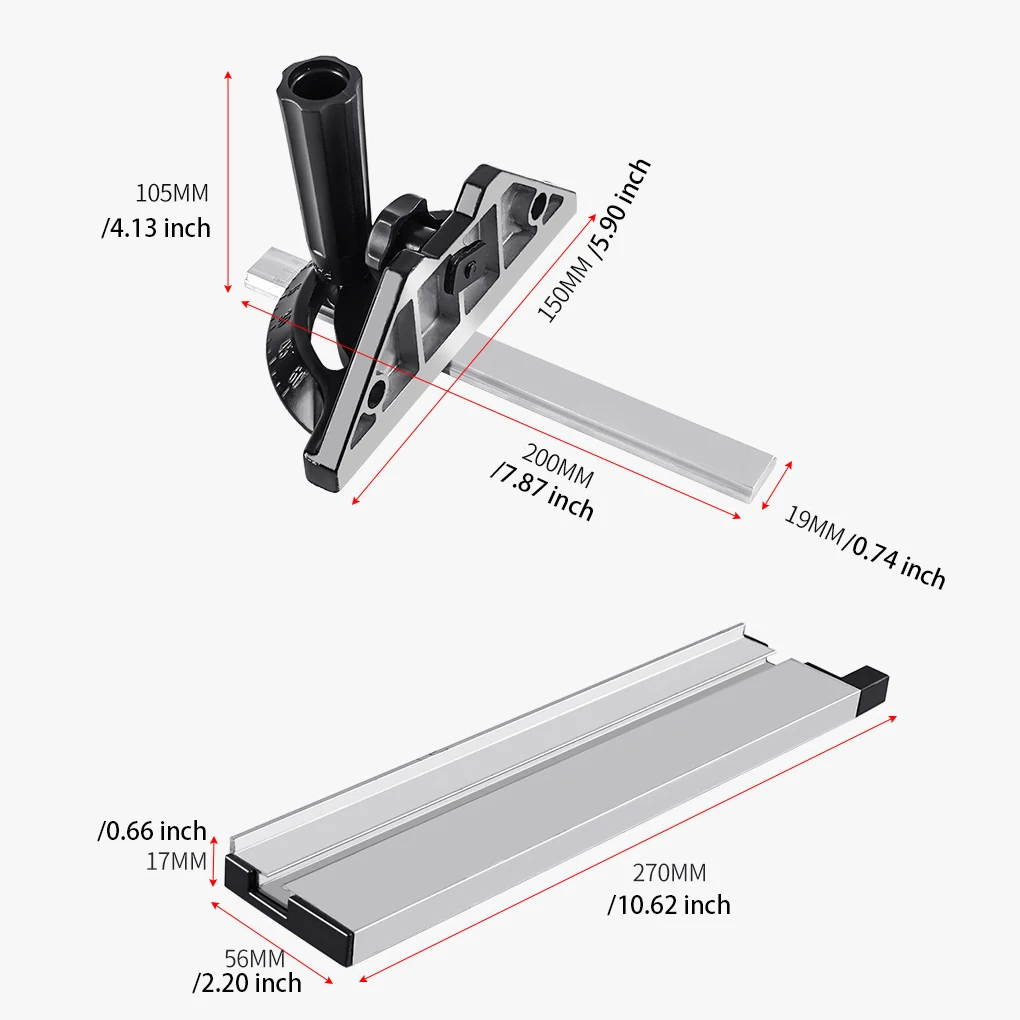 Bench Saw Mitre Gauge Anti-rust Adjustable 60 Degree Detachable Graduated DIY Woodworking Rotary Knob Ruler Tool