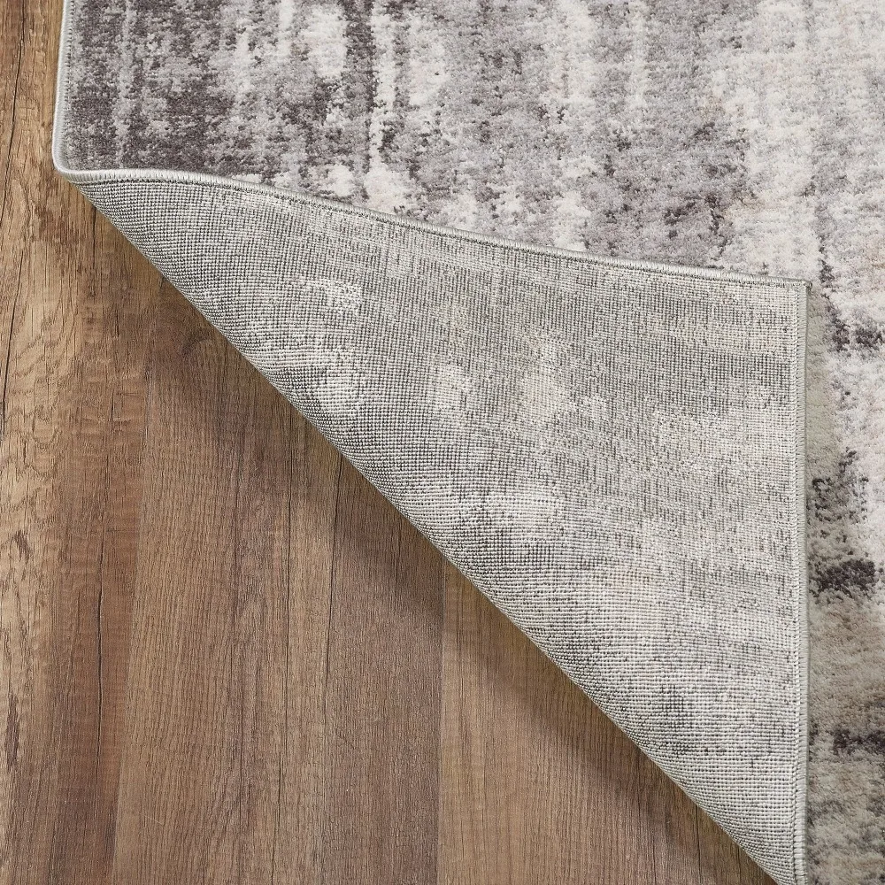 Grey Abstract Indoor Area Rug, 5' x 7'