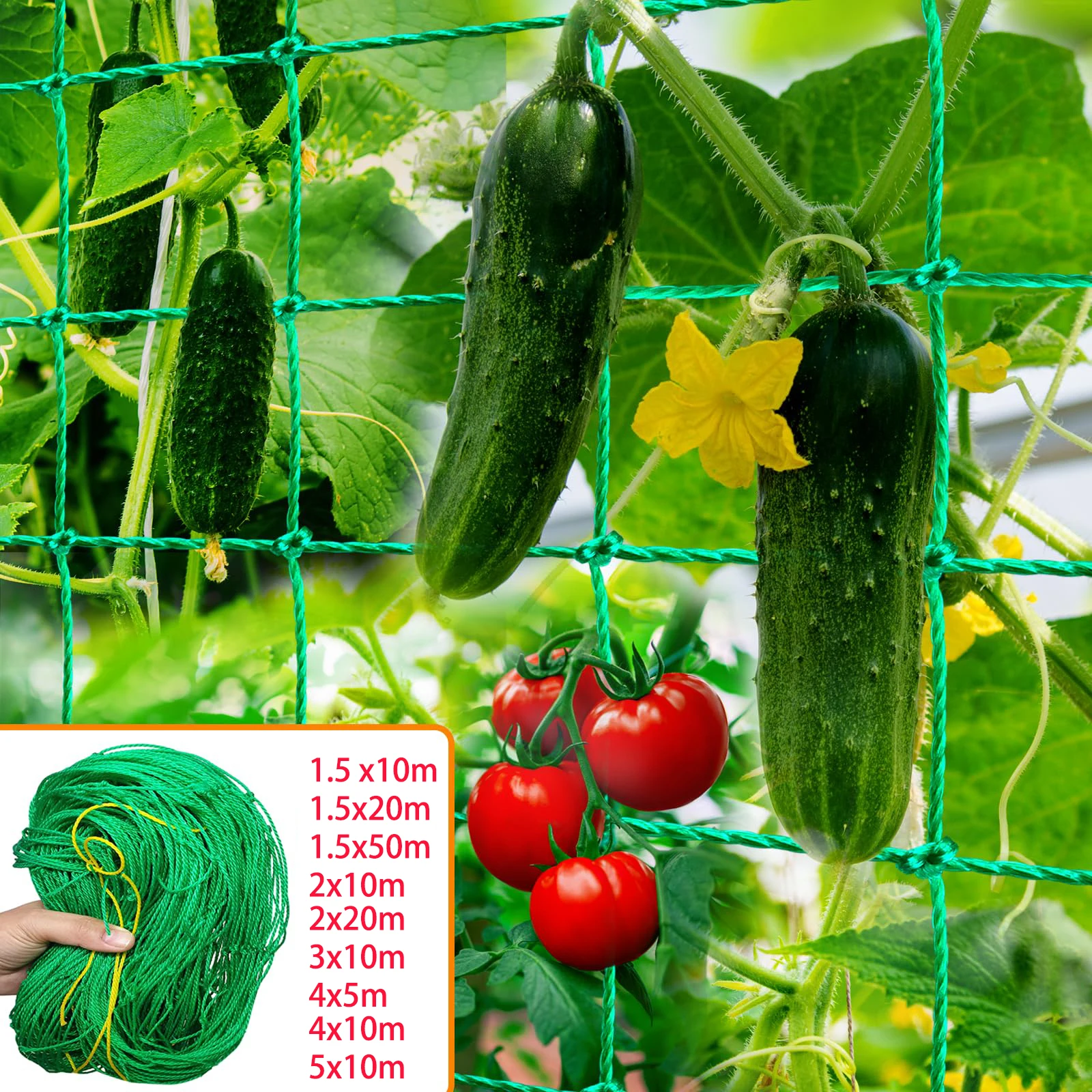 

Trellis Netting for Climbing Plants - Heavy Duty Garden Trellis Netting for Cucumber,Vine,Fruits & Vegetables Tomato Trellis Net