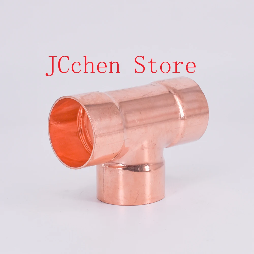 25.4-108mm Inner DiaThickness Copper Equal Tee Socket Weld End Feed Coupler Plumbing Fitting Water Gas Oil