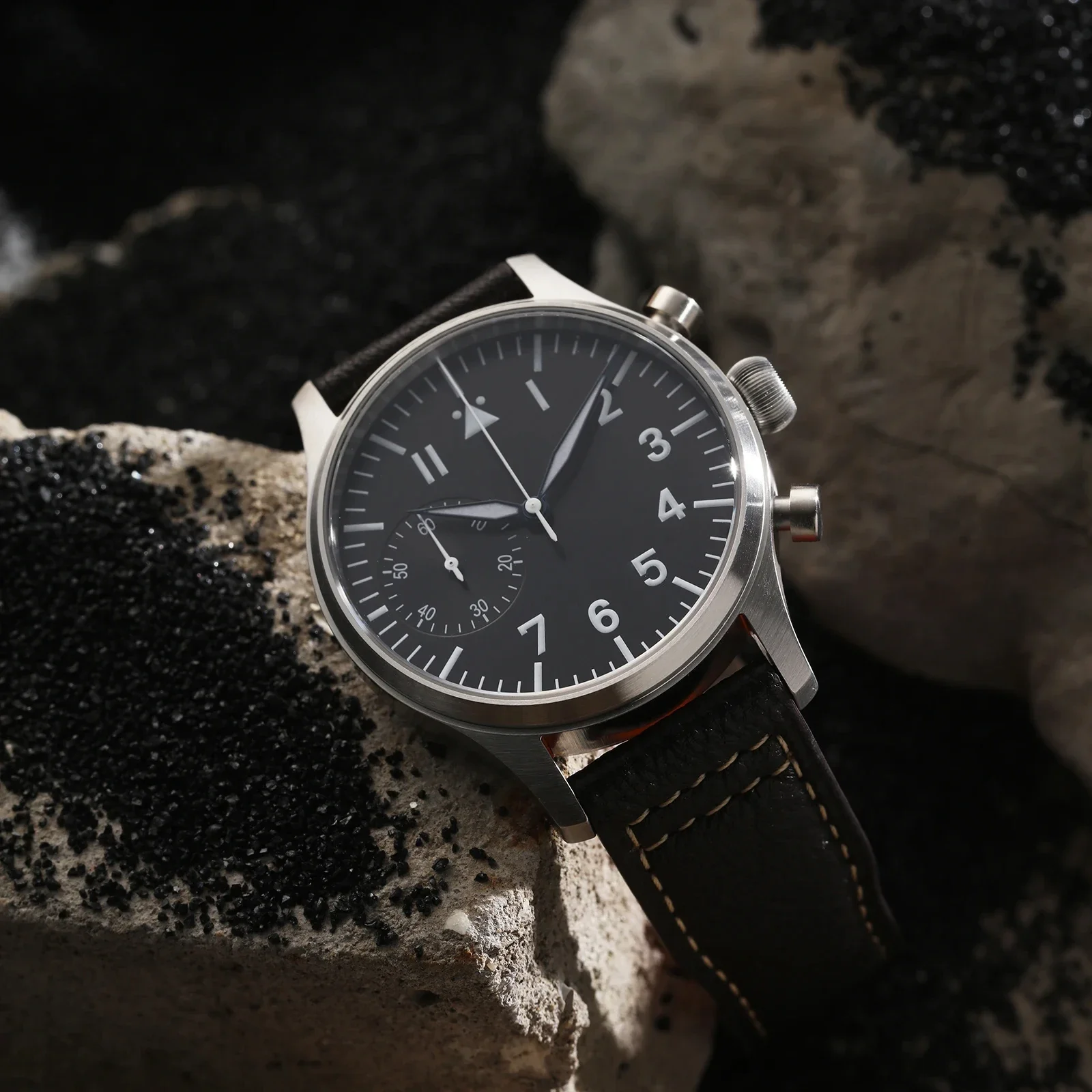 

【Escapement Time】Quartz 6S21 Movement Pilot Flieger Chronograph Watch 40mm Case Waterproof 50M