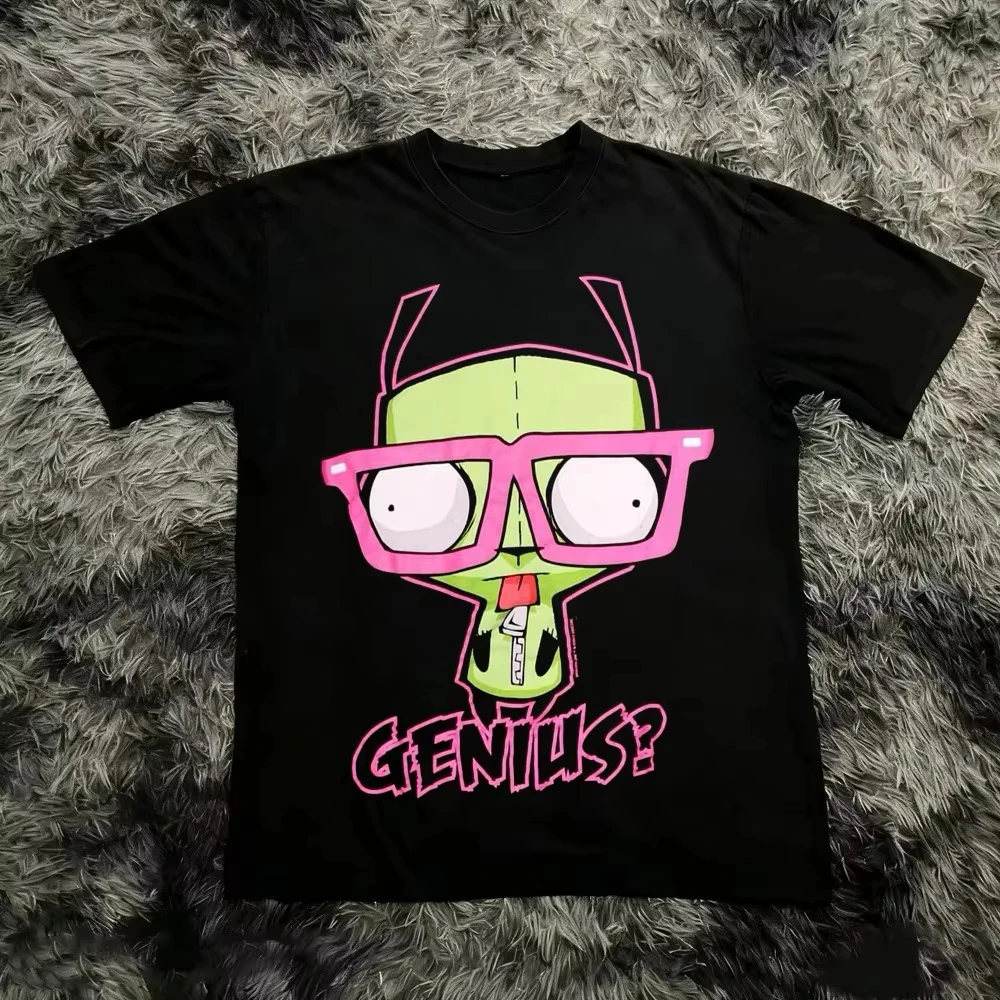 2026 Vintage Alien Cartoon Character Graphic T-Shirt Kids Adults Retro Graffiti Art Short Sleeve Oversized Tee Top