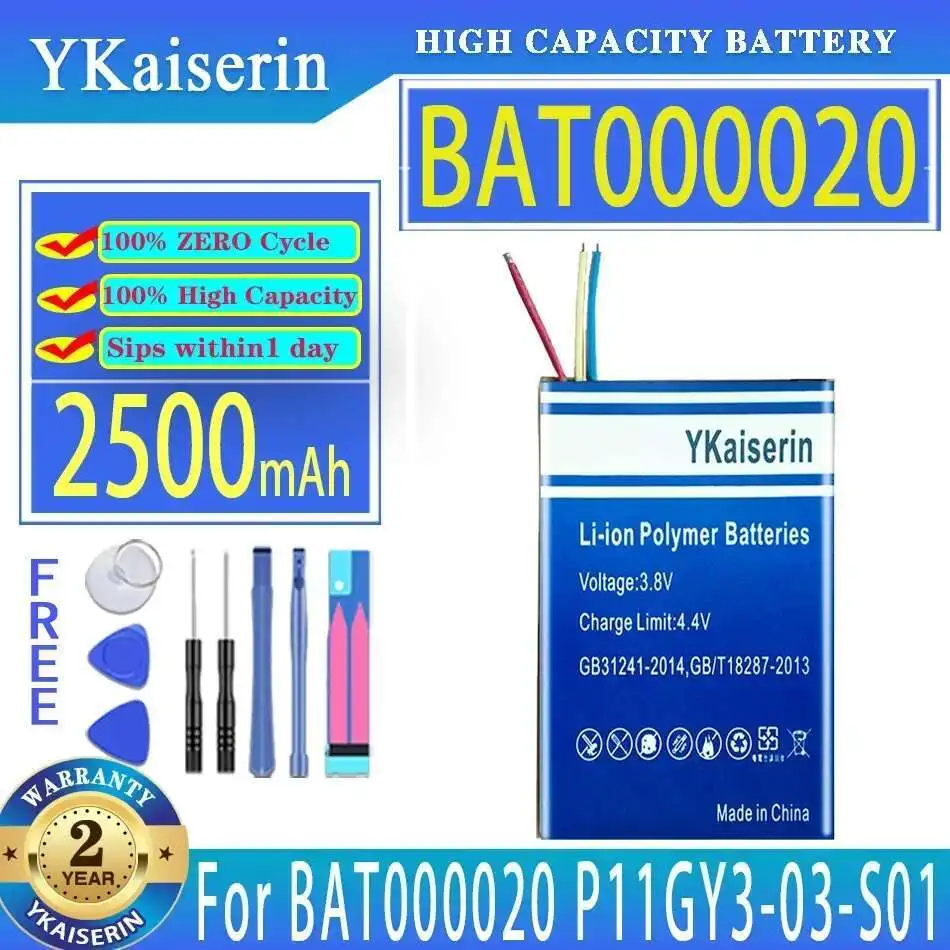 

Долговечный для BAT000020 P11GY3-03-S01 Надежный сменный аккумулятор 2500 мАч