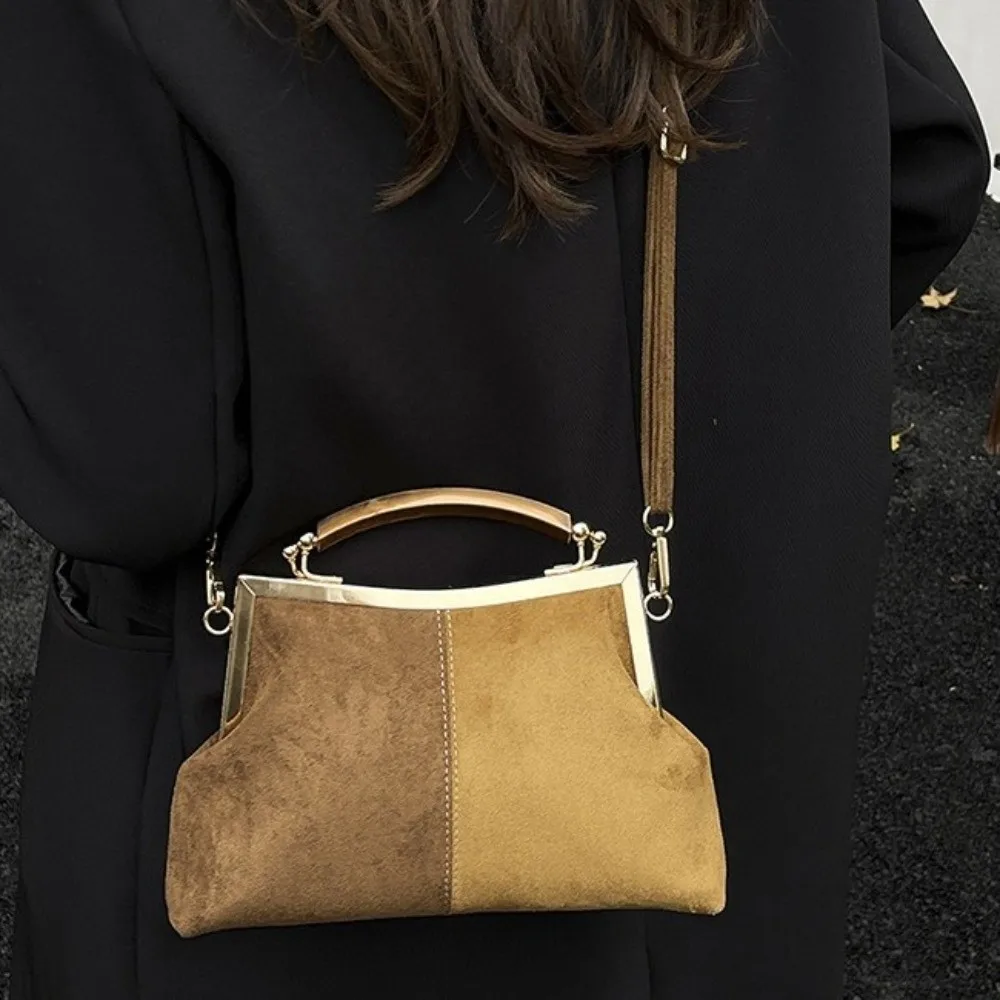 Fashion Vintage Women Suede Handbag Fleece Elegant Shoulder Bag Large Capacity Crossbody Bags for Lady Girls