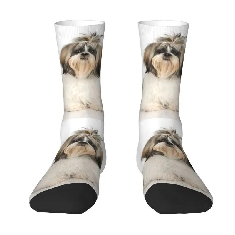 

Shih Tzu Dog Portrait Dress Socks Men's Women's Warm Funny Novelty Animal Pet Crew Socks