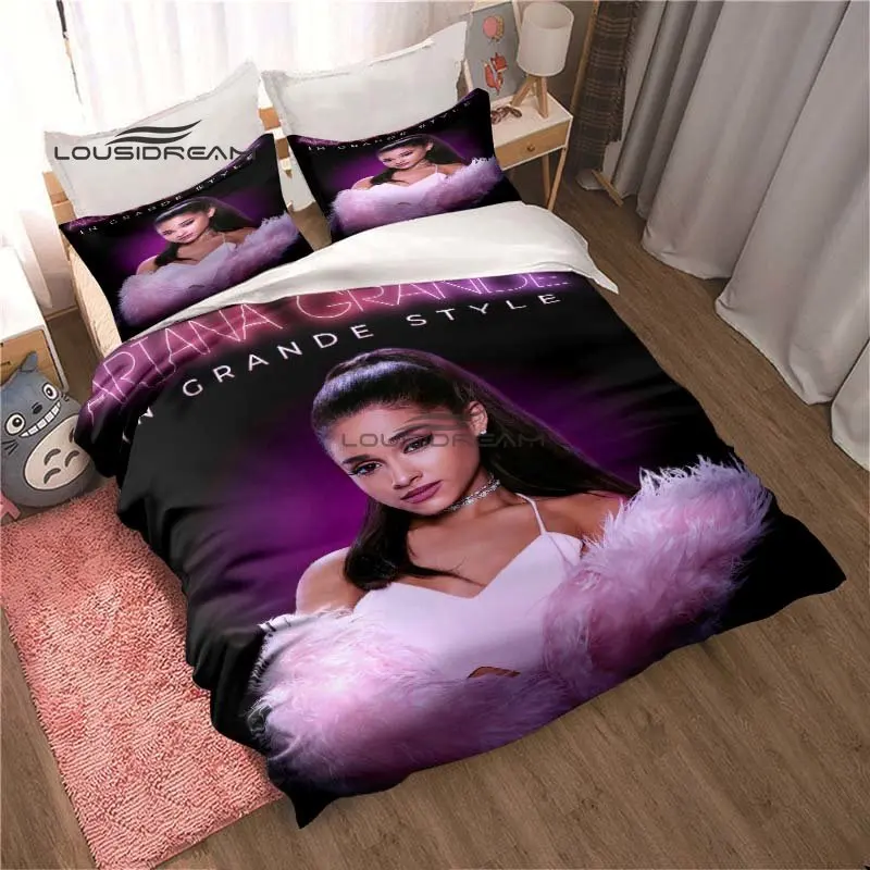 

Ariana Grande Bedding Set 3D Printing Fashion Pop singer Home Decoration Boy Girl King Size Bedding Set Quilt Cover Pillowcas