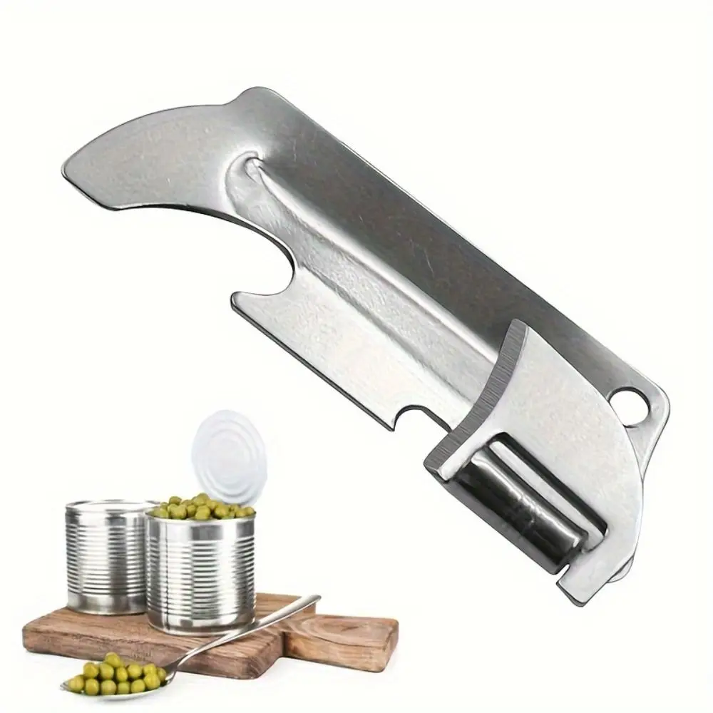 Kitchen Accessories Stainless Steel Can Opener 2-in-1 Compact Bottles Opener Multifunctional Labor-saving Opener Gadget Home