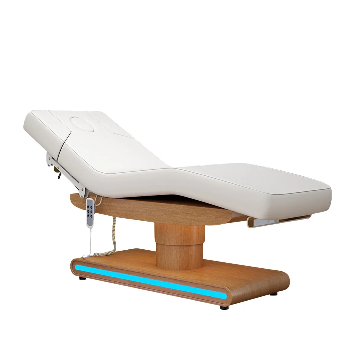 

FG17Electric beauty salon special massage massage bed SPA physiotherapy lift bed with LED light wood base