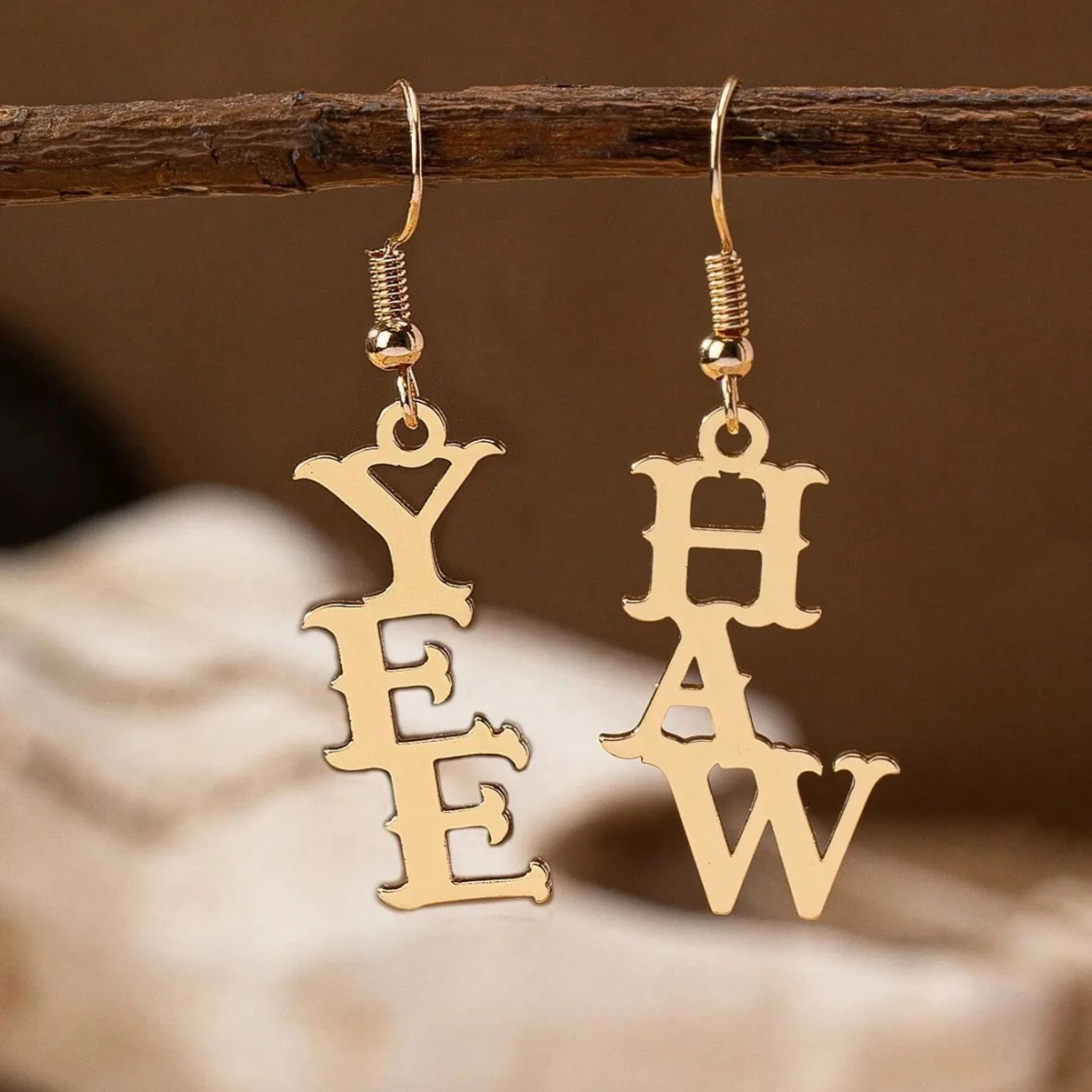 Western Countryside Style Yee Haw Earrings #EAR1000277