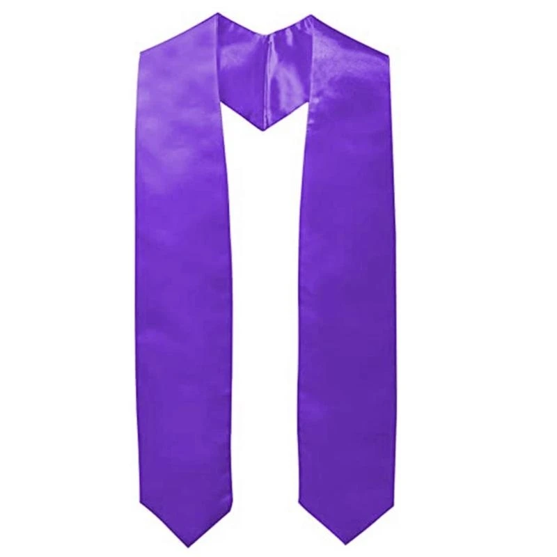 

652F Graduation Stole Plain Soft Sash Unisex Teens Graduation Stole Scarf for College Student Graduate Photograph