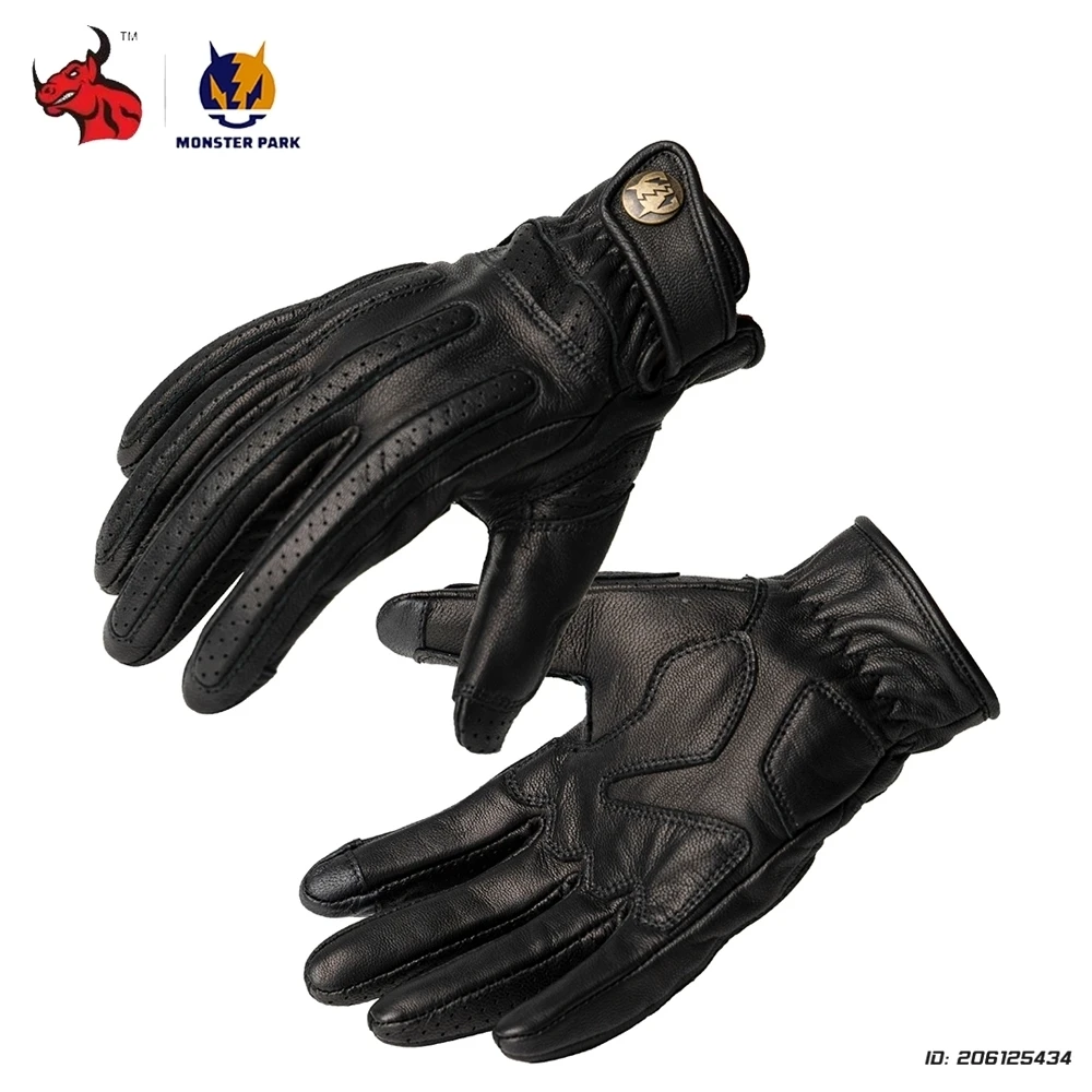 

Motorcycle Gloves Summer Breathable Moto Gloves Retro Leather Touch Screen Comfortable Motocross Gloves Outdoor Riding Gloves