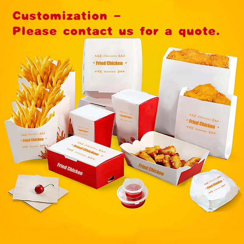 

custom.LOKYO Customizable Take Fast Food Packaging Chicken Nugget French Fries Chips Hamburger Disposable Boxes