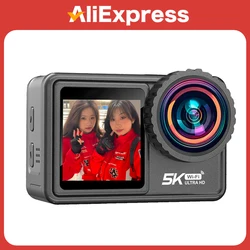 CERASTES 5K WiFi Anti-shake Action Camera 4K 60FPS Dual Screen 170° Wide Angle 30m Waterproof Sport Camera with Remote Control