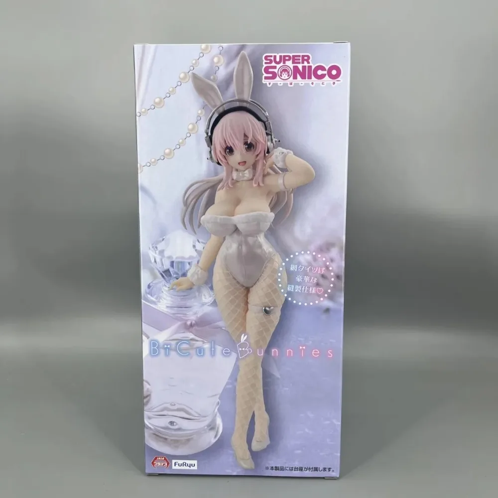 In Stock FuRyu Original Genuine Super Sonico BiCute Bunnies Figure Pearl White Ver. 30cm Sexy Collections Model Toy Figures Gift view 5