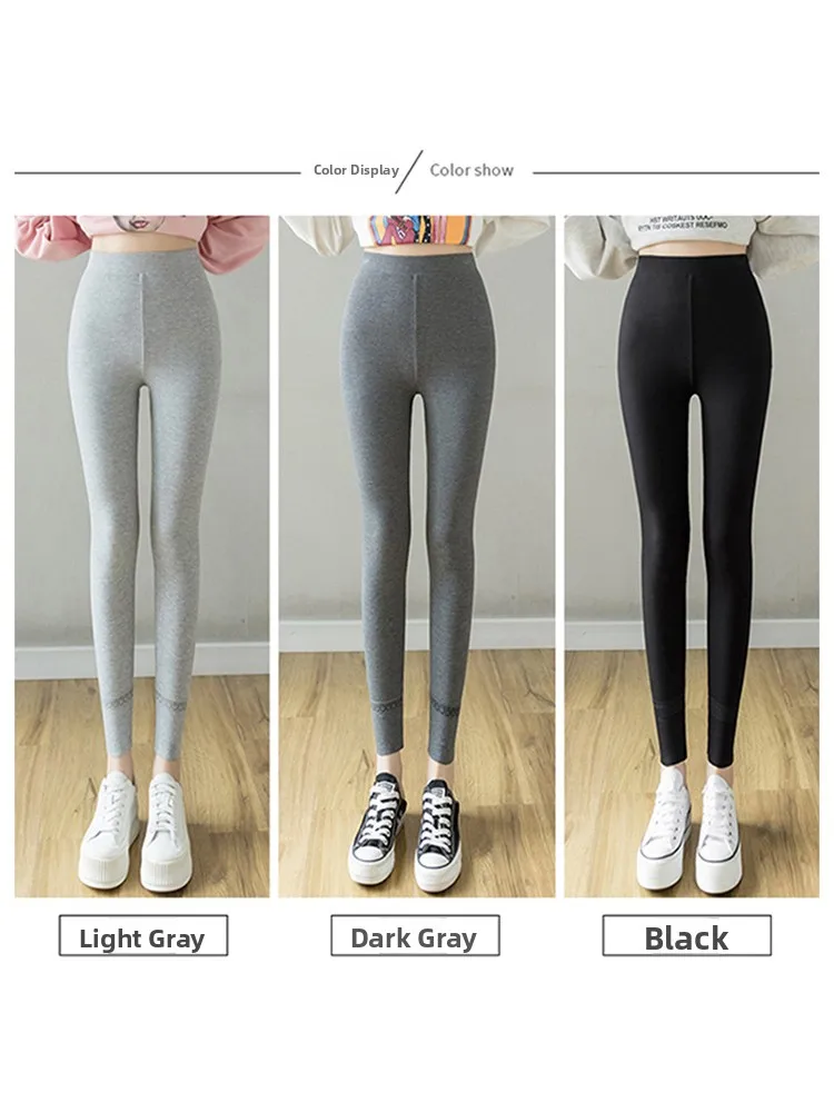 Spodnie wyszczuplające z wysokim stanem Odzież wierzchnia damska Oddychające, przyjazne dla skóry spodnie do jogi Nowe, wygodne spodnie bazowe z koronkowymi wstawkami P...