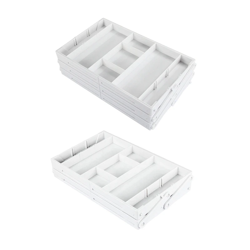 ABNO pemegang tampilan perhiasan, kotak penyimpan dapur dapat dilipat putih untuk penyusun perhiasan dan kosmetik