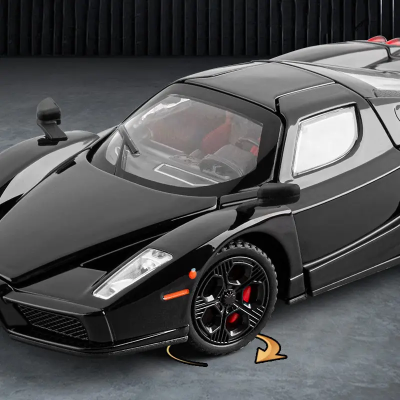 1:32 ENZO Alloy Sports Car Model Diecast Metal Racing Vehicles Car Model Simulation Sound and Light Collection Children Toy Gift view 5