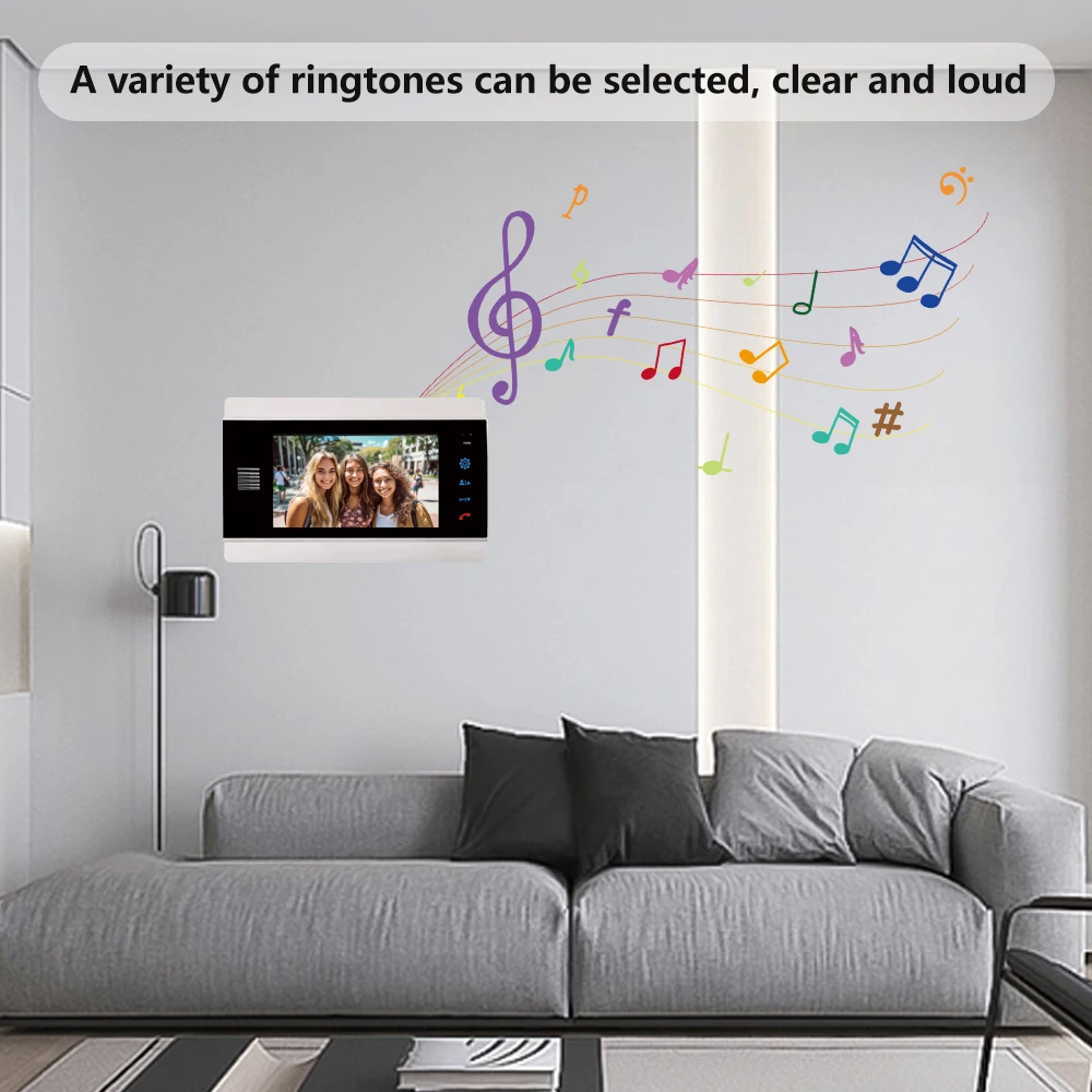 AHD 1080P ビデオドアベルシステム 7 インチ有線ビデオインターホン IR ナイトビジョンタッチキービデオドアホンキット