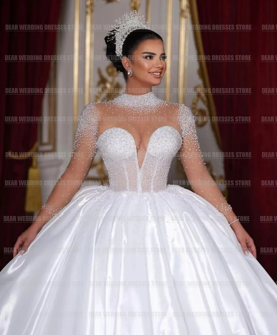 Vestidos de novia de línea A con cuentas simples para mujer, Vestidos de novia de satén suave y liso, escote corazón para novia, Vestidos de baile sin espalda, 2024