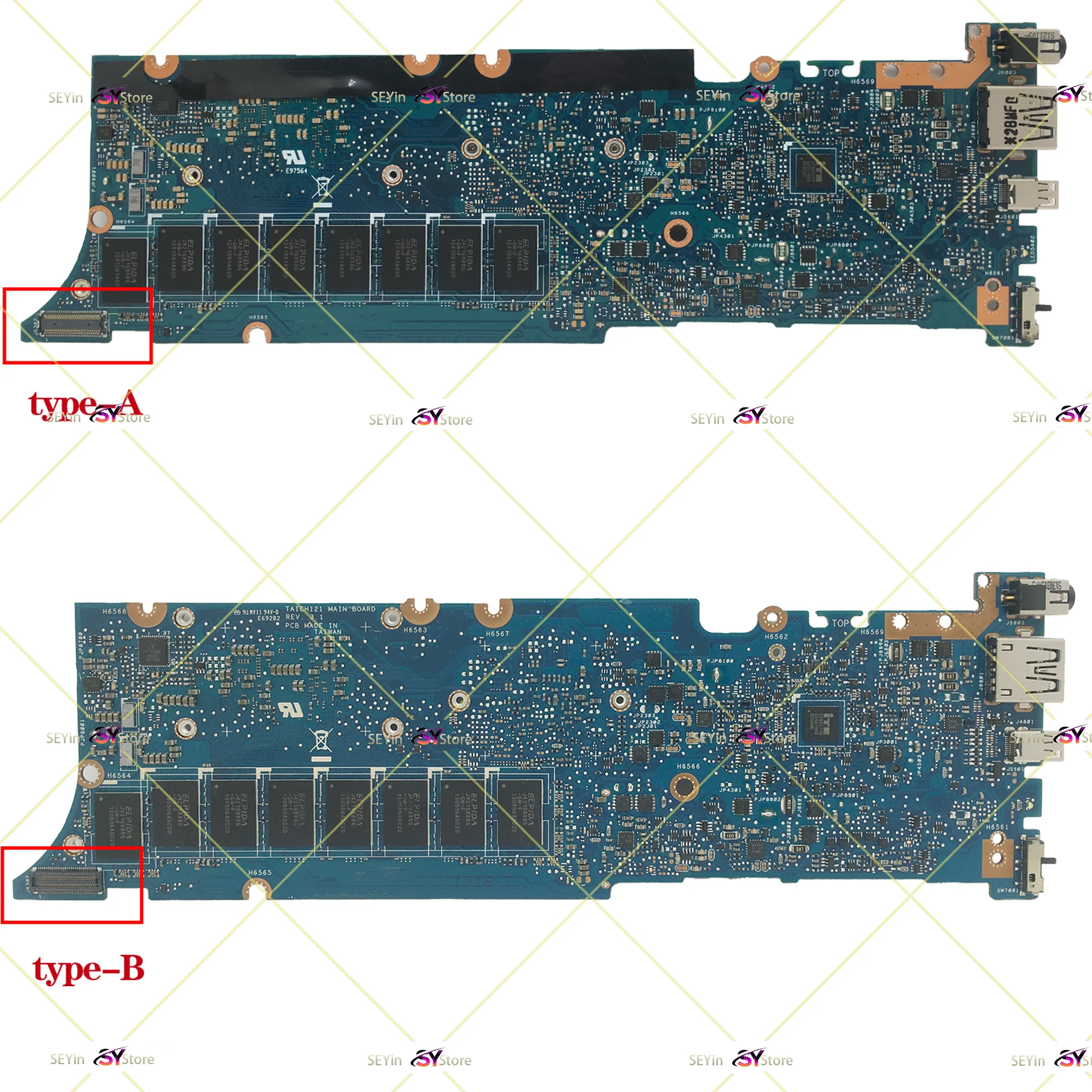 Notebook TAICHI21 Mainboard For ASUS TAICHI 21 Laptop Motherboard Maintherboard With I3-3217U I5-3317U I7-3537 CPU 4GB/RAM