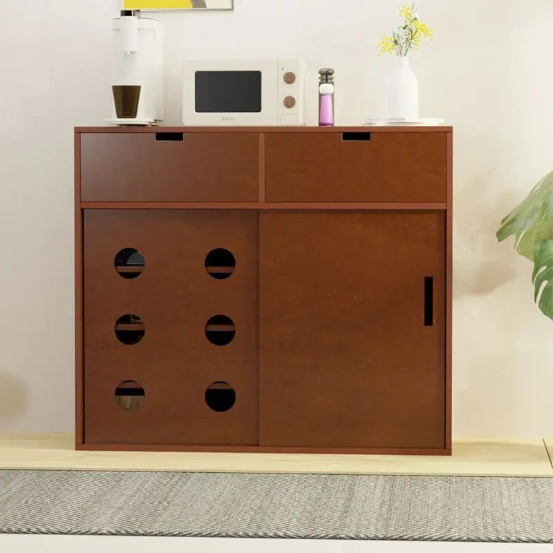 Solid wood sideboard, used entryway cabinet, INS style multi-layer bedroom vintage storagecabinet, shoecabinet, holecabinet