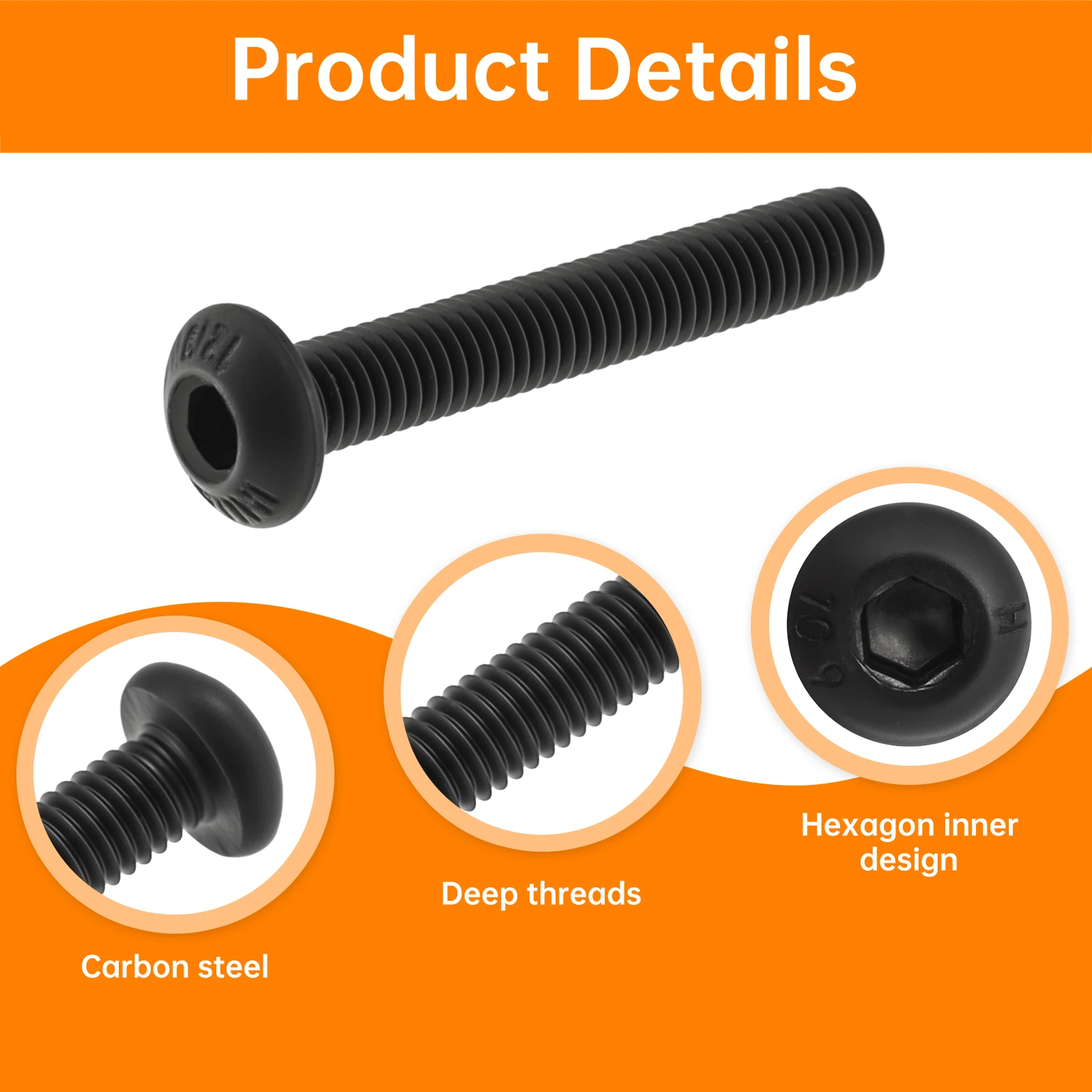 2560 Pcs Hex Socket Button Cap Head Bolts Nuts Washers Kit Set Zinc Plated M3-0.5 x 4-35 mm Hex Wrench Hexagon Socket Bolts