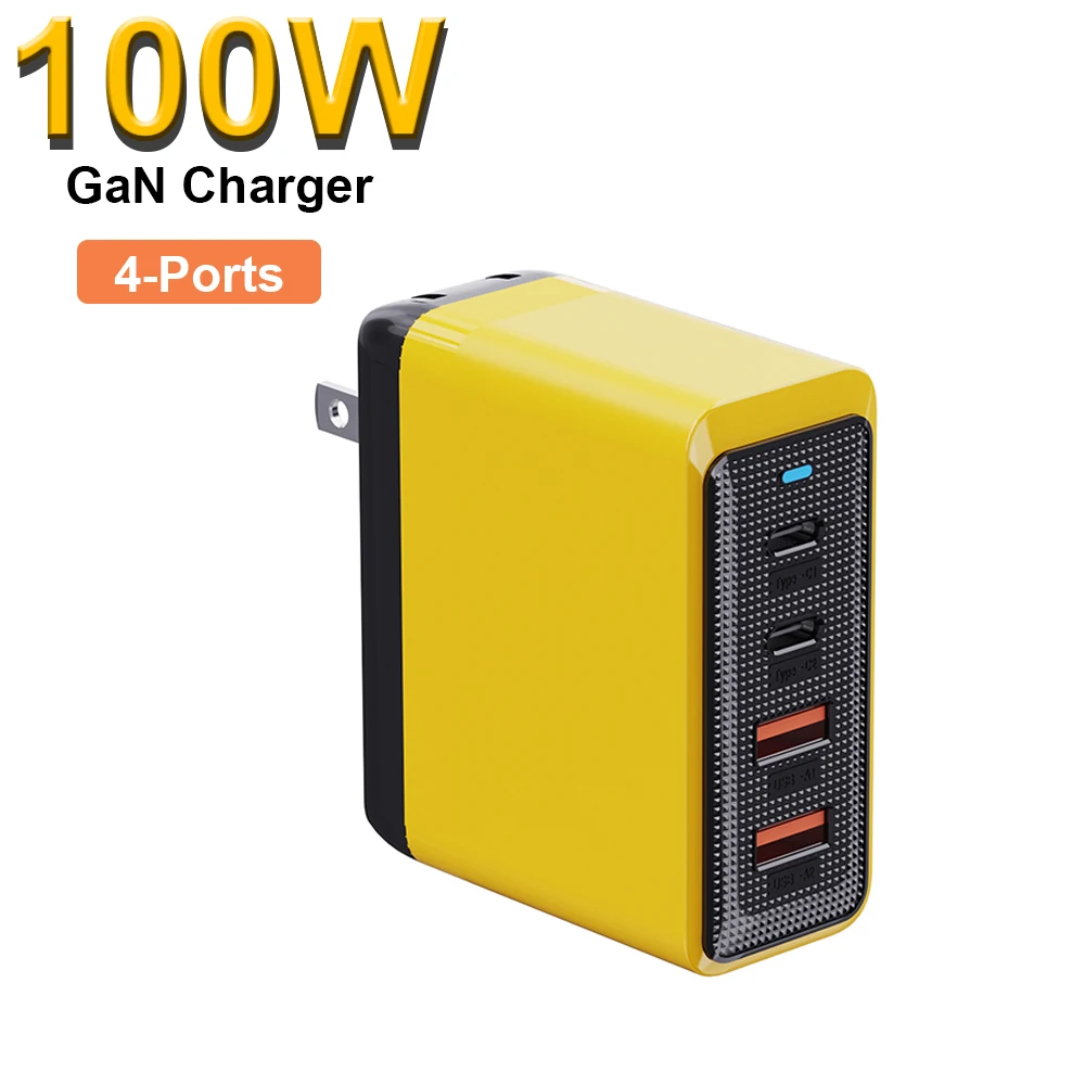 

UTBVO GaN 100W Charger 4-port USB C PD 3.0 Charger Fast Charge USB C Fast Charger Mobile USB Charger Tablet Charger