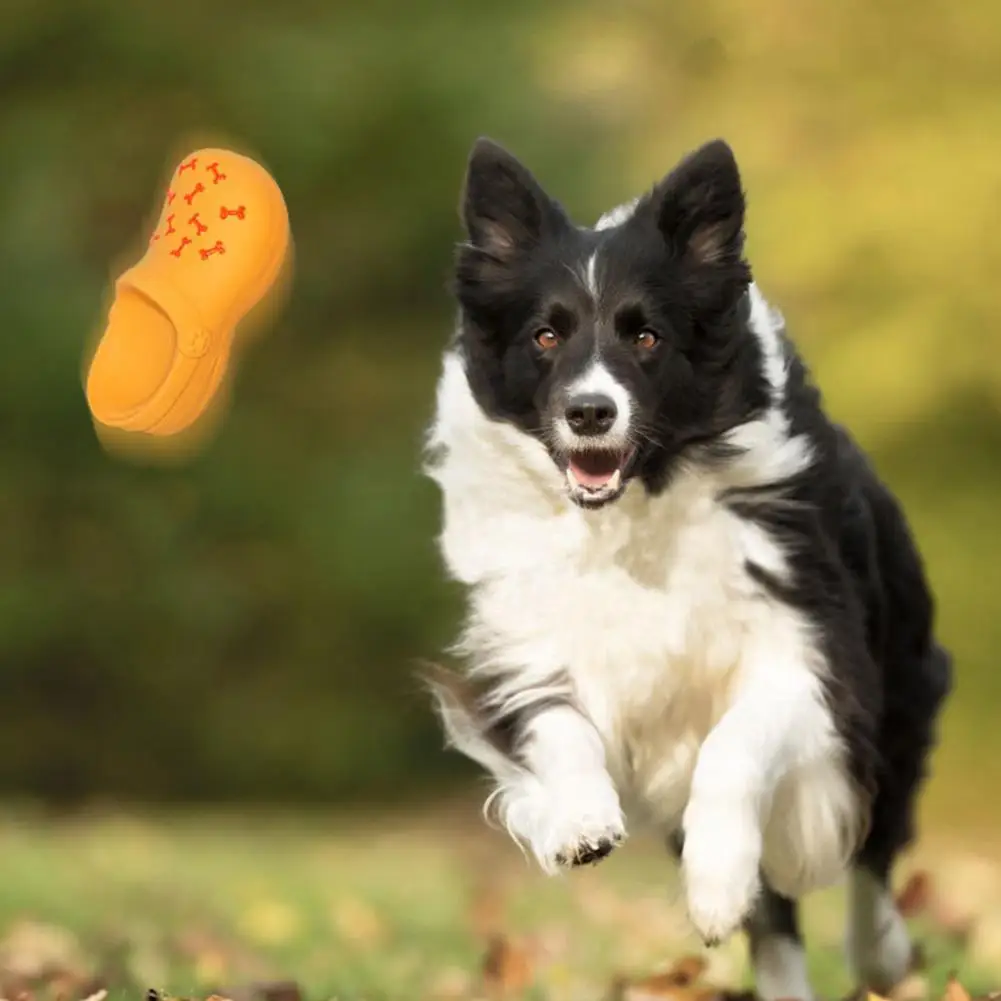 Latex Pet Toy Squeaky Slipper Dog Chew Toy Bite Resistant Chewer Latex Slide Shoes Small Dog Teething Boredom Cleaner