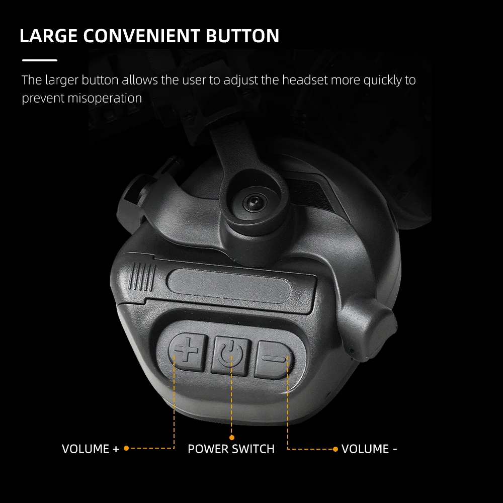 BOOIU التكتيكية خوذة غطاء للأذنين للطي اطلاق النار غطاء للأذنين لا الحد من الضوضاء 3.5 مللي متر واجهة ربط الهاتف المحمول سماعات نشطة