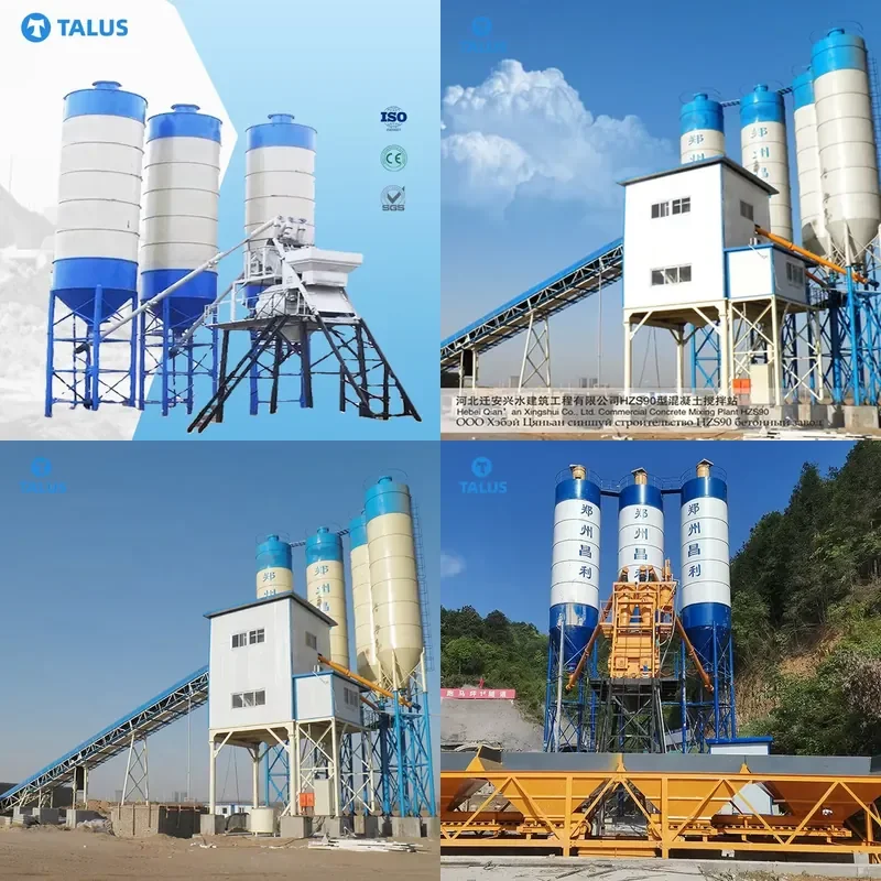 2026 CE Fully Automatic Portable Twin Shaft Compulsory Mixing CE ISO Certified Talus Brand Ready Mix Concrete Batching Plant