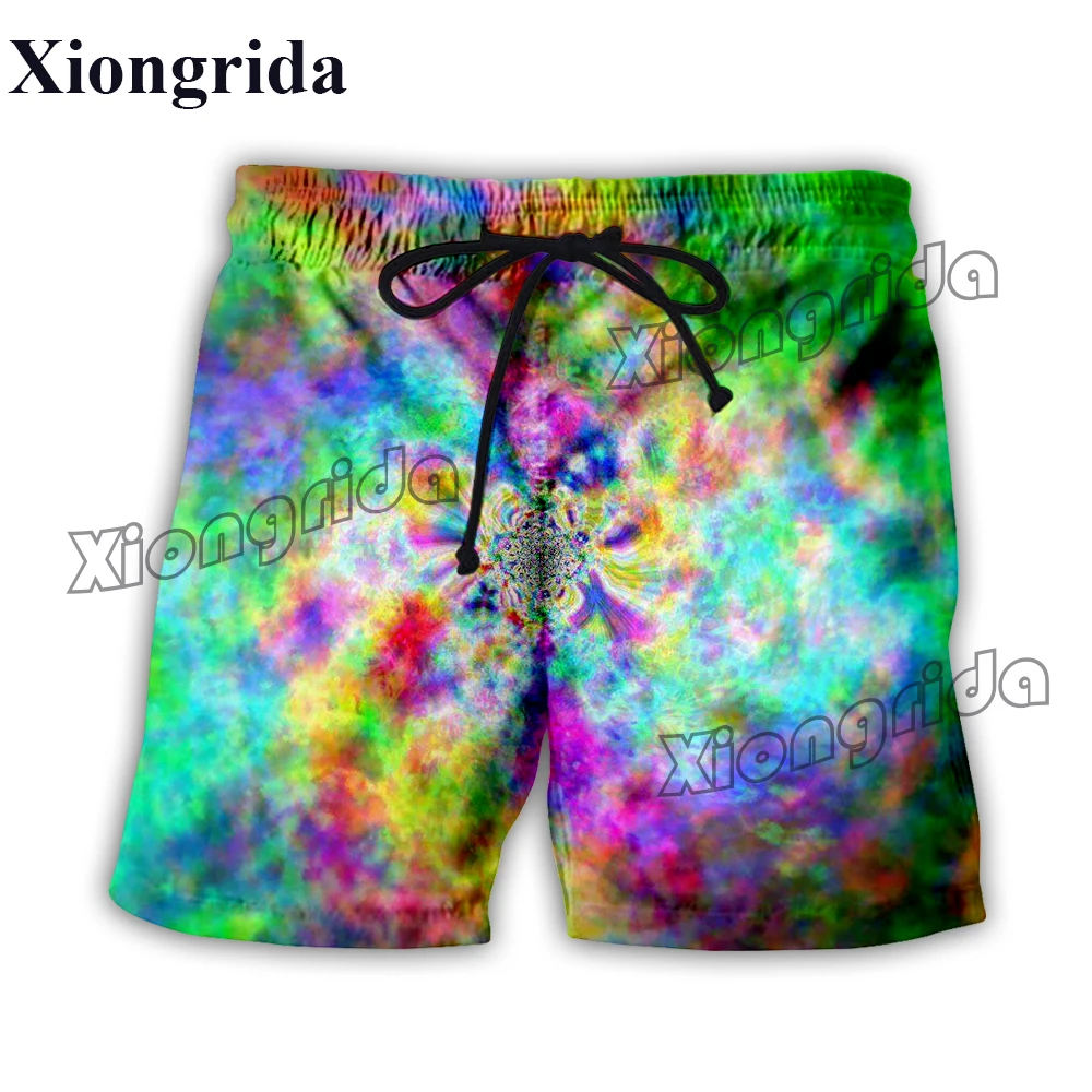 Hippie Graffiti Shorts Men 3D Hip Hop Pants Summer Beach Shorts Casual Boardshorts Harajuk Colorful Psychedelic Short Pants