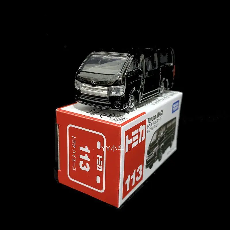 Original Takara Tomy Tomica No.113 Toyota HiAce 1/64 Diecast Alloy Car Model Mini Van Toy Collectible Gift for Kids & Hobbyists