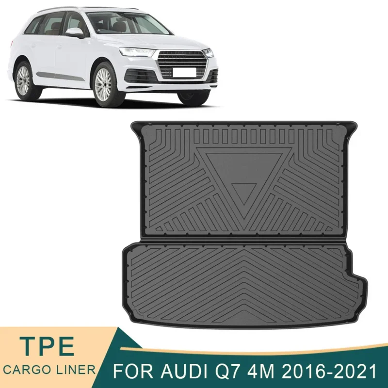 

For Audi Q7 4M 2016-2022 car cargo liner all-weather TPE non-slip trunk mats waterproof boot tray carpet interior accessories