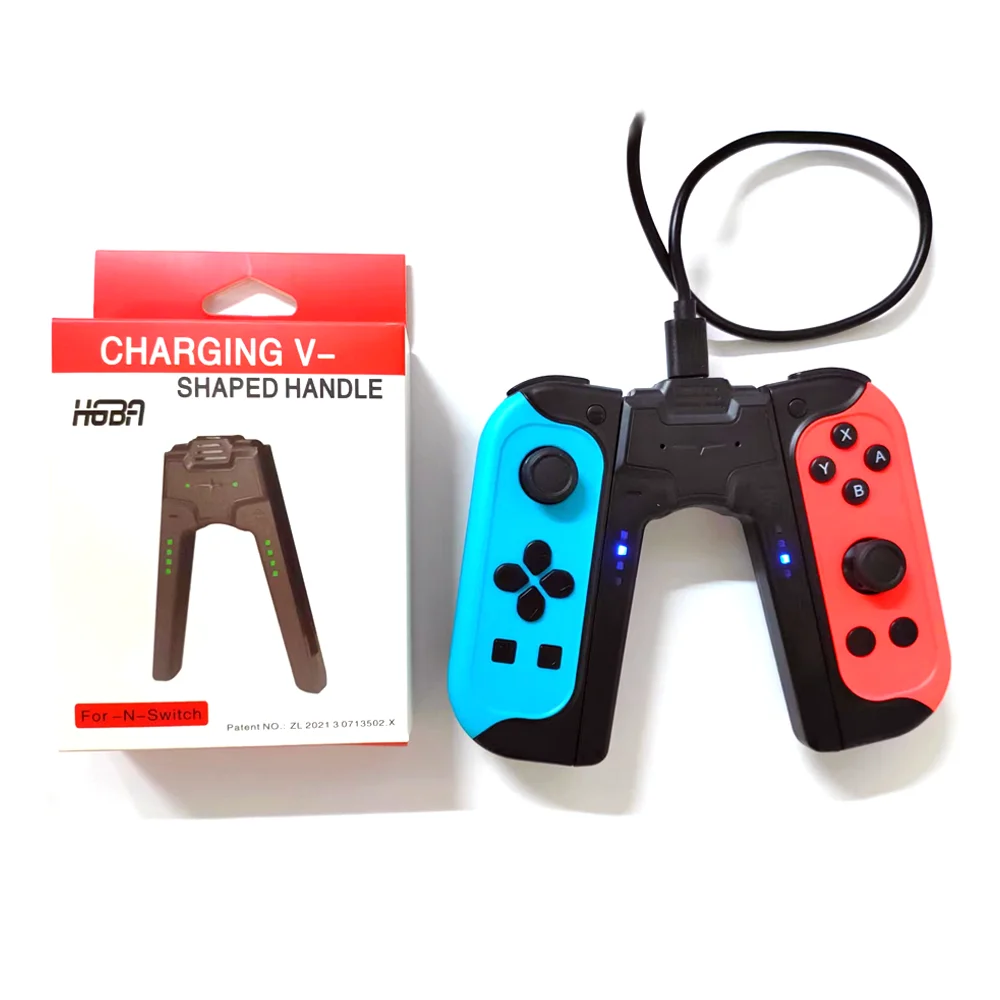 BANGSHE Charging Dock Grip Compatible with Nintendo Switch Game Controller Left & Right  V-Shaped Charger Stand for Switch OLED