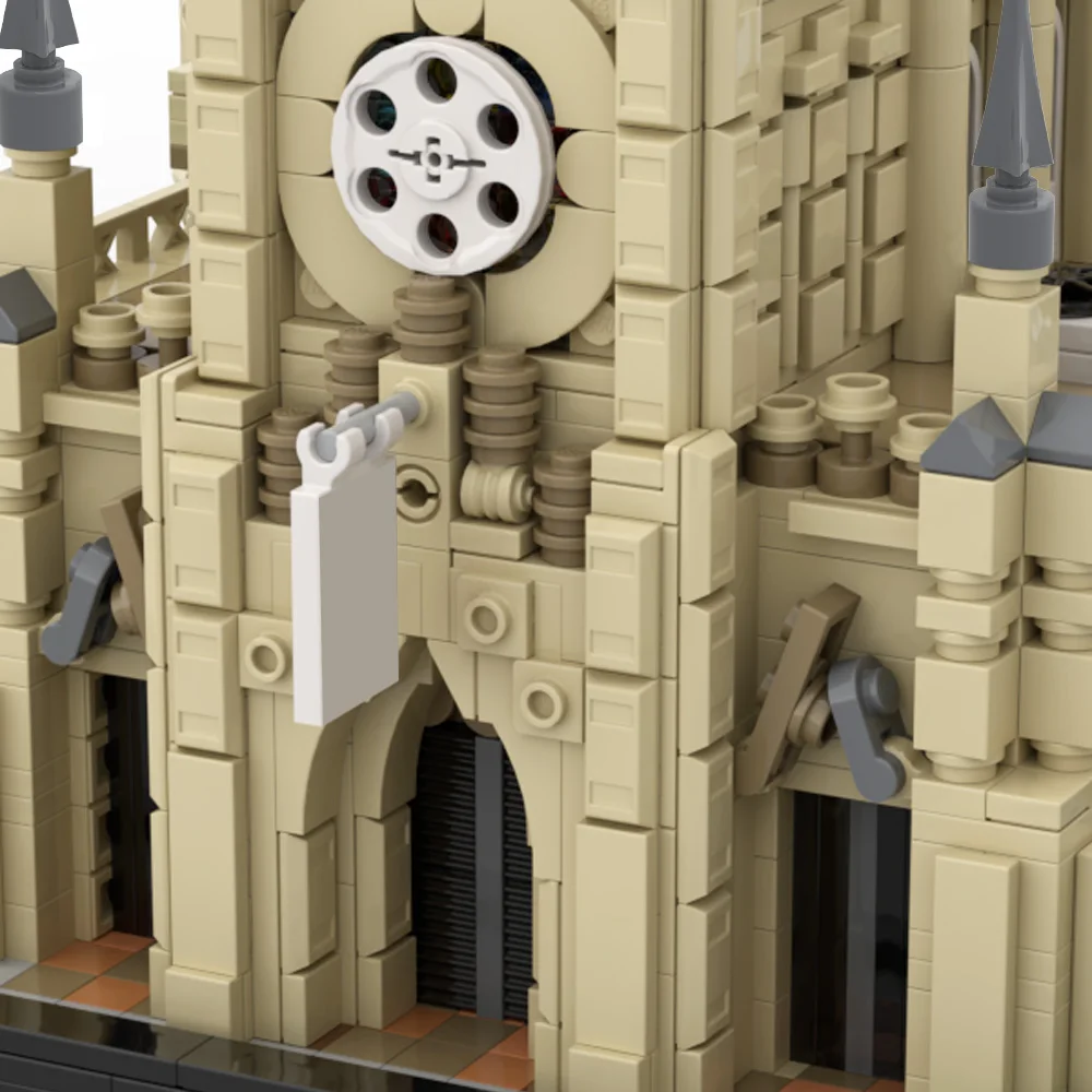 MOC FGrace 教会ニューヨークビルディングブロックモデル有名な中世の城建築レンガ組み立ておもちゃ子供のためのギフト