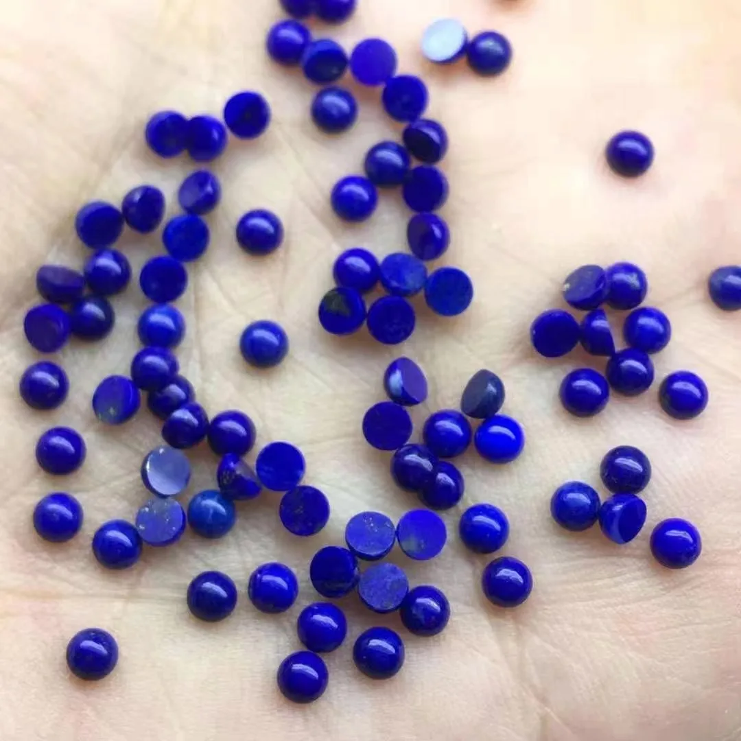 

50-100pcs/Lot Super Quality Factory Price 3-5mm Round Cabochon Natural Afghanistan Lapis Lazuli Gemstone