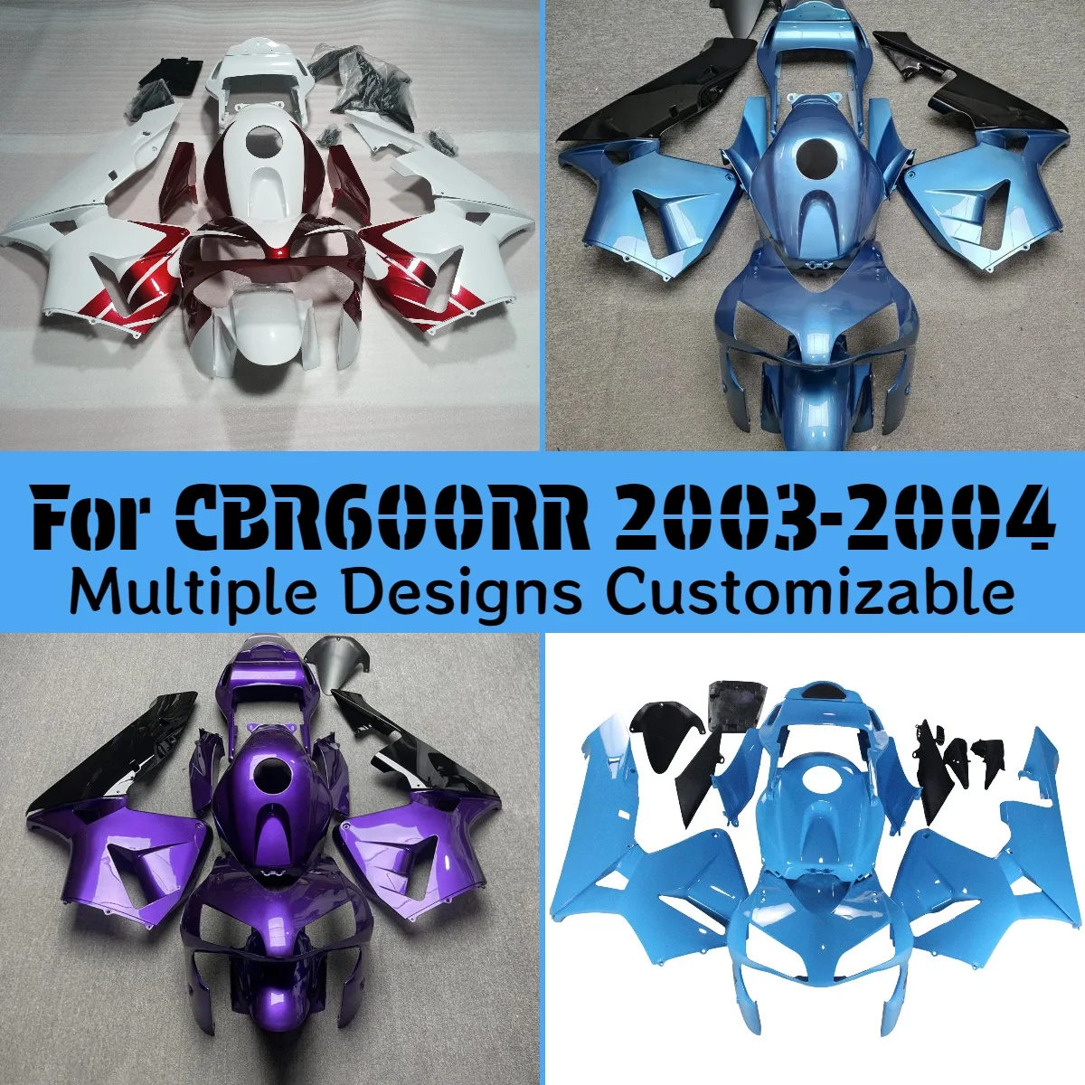 

Комплект обтекателей мотоцикла для HONDA CBR 600RR 2003 2004, пластиковый комплект кузова, обтекатели CBR600RR 03 04