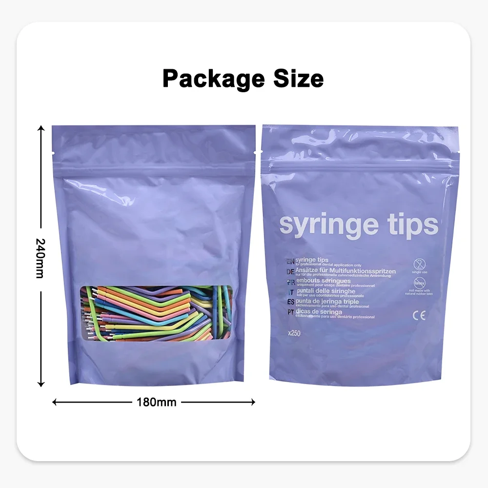 

250Pcs Dental Disposable Air Water Syringe Tips High Quality Plastic 3 Ways Syringe Water Air Head Nozzles Dentistry Materials