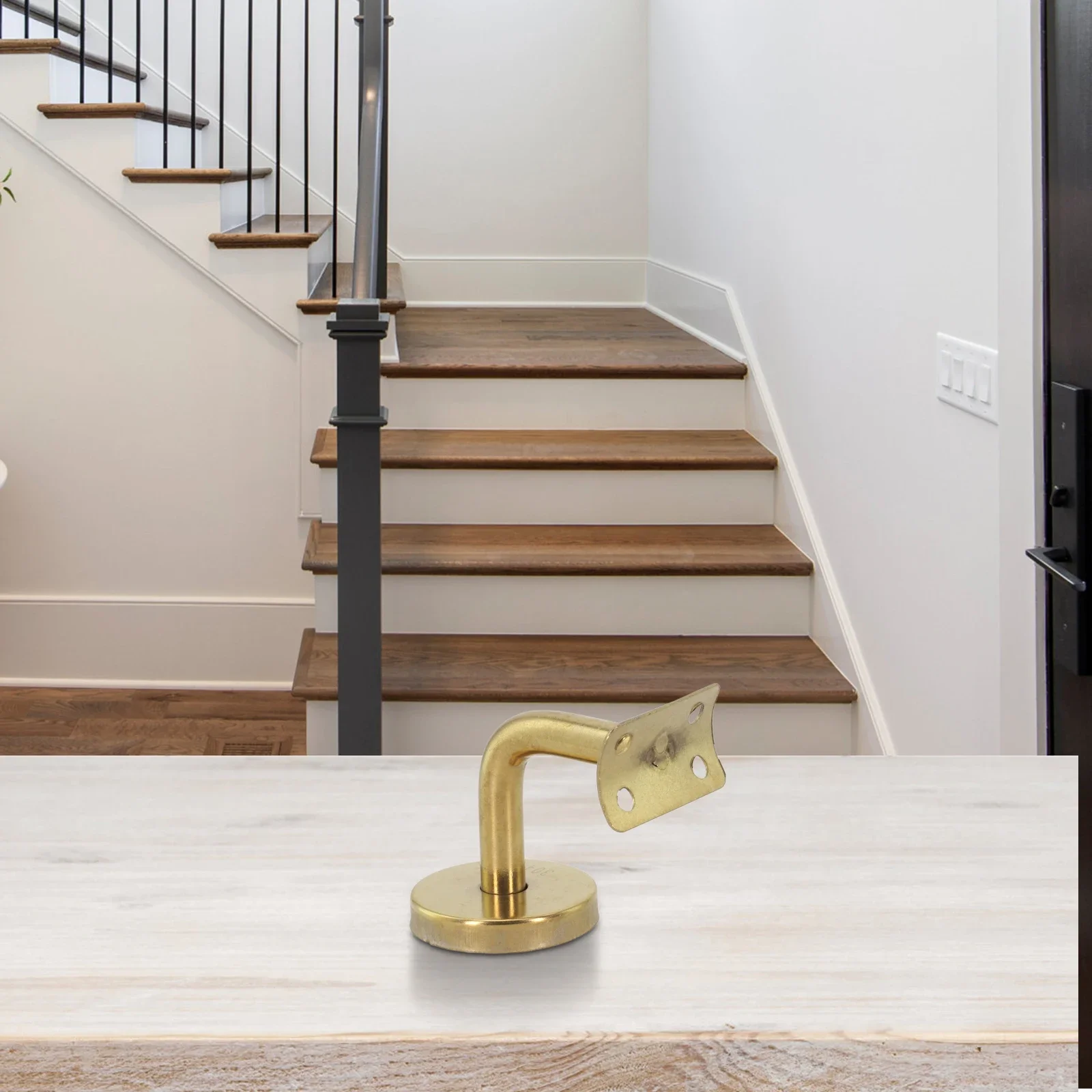 60x60mm Gold Stair Handrail Bracket Stainless Steel Wall Support Hand Rail Balustrade For Household Hotels Home Decoration