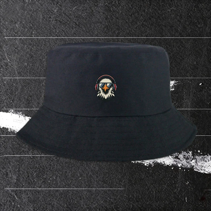 Sombrero de pescador con estampado de águila, sombrero de pescador para parejas con diseño de música, adecuado para uso informal, regalos festivos, complementos diarios, unisex, Fa