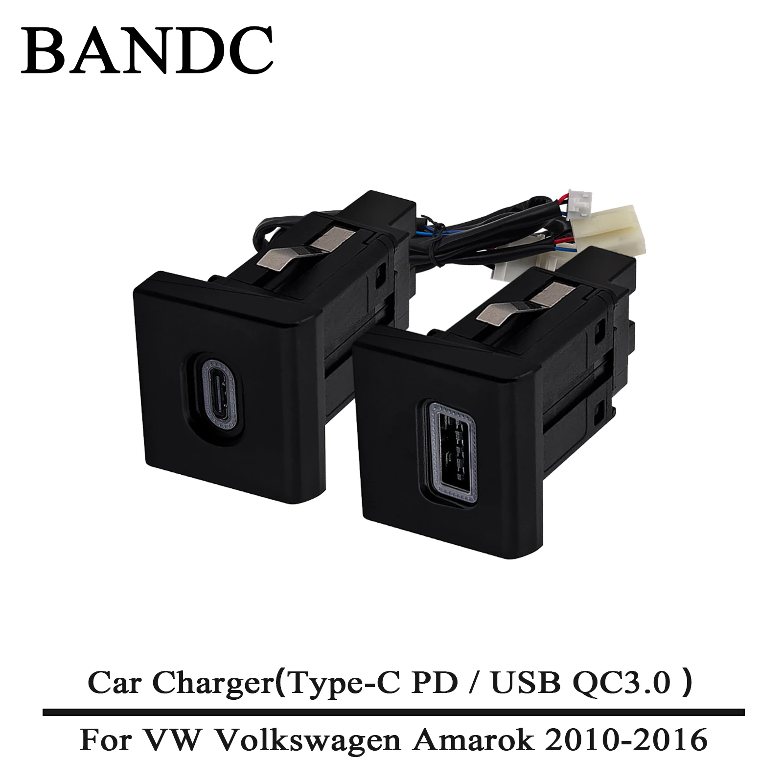 

Dual USB Car Charger PD Quick Charge QC3.0 - Push Switch Type Power Adapter Direct Fit For VW Volkswagen Amarok 2010 - 2016