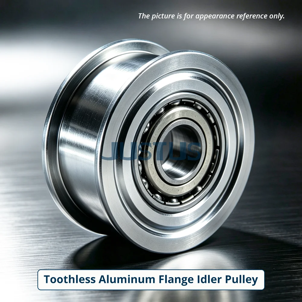 62/70/80/100mm Grv‑OD,Pre‑Installed Bearings,Smooth Flange Idler Pulley,Timing Belt Guide Roller,Multiple Belt Widths Available